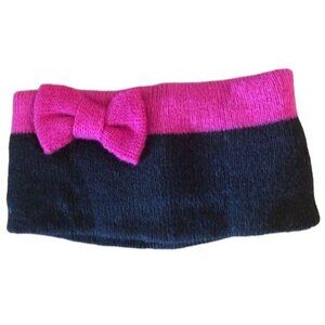 Bow ski black & pink headbands knit strip one size new with tags